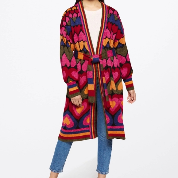 FARM Rio | Sweaters | Farm Rio Full Of Hearts Midi Cardigan | Poshmark